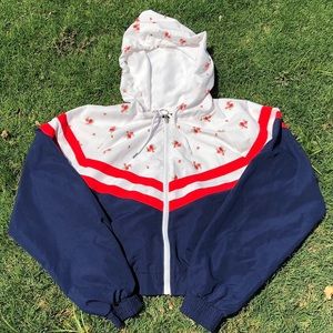 red white and blue light windbreaker 🤠 !
